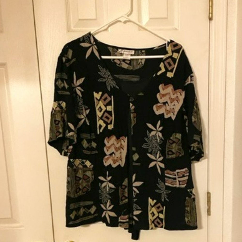 BLouse with Black Shell under the shirt